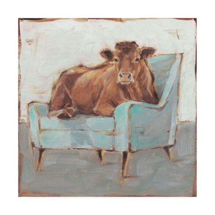 ” Moo-ving In IV ” by Ethan Harper Painting Print - Chic Decora