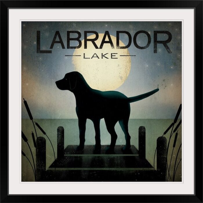 ” Moonrise Black Dog – Labrador Lake ” by Ryan Fowler - Chic Decora