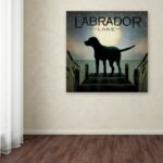 ” Moonrise Black Dog Labrador Lake ” by Ryan Fowler - Chic Decora