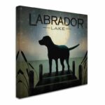 ” Moonrise Black Dog Labrador Lake ” by Ryan Fowler - Chic Decora