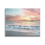 ” Morning Sunrise Beach Landscape Distant Mountains Rolling Tide ” by Mike Calascibetta - Chic Decora