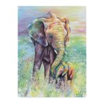 ” Mother & Baby Elephant Rainbow Colors ” by Michelle Faber - Chic Decora