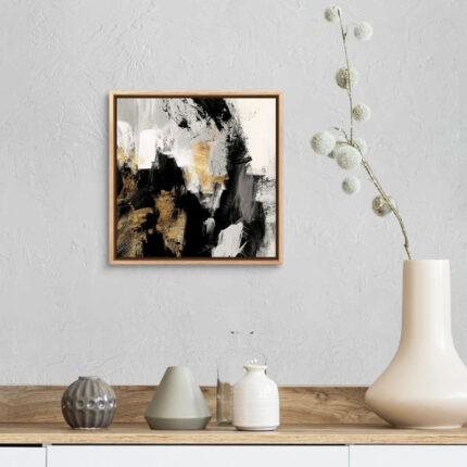 ” Neutral Gold Collage I ” by Victoria Borges Painting Print - Chic Decora