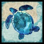 ” Ocean Sea Turtle – Colorful Blue Green Coastal Nautical Sea Life ” by Jill Meyer - Chic Decora