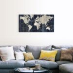 ” Old World Map Blue “ - Chic Decora