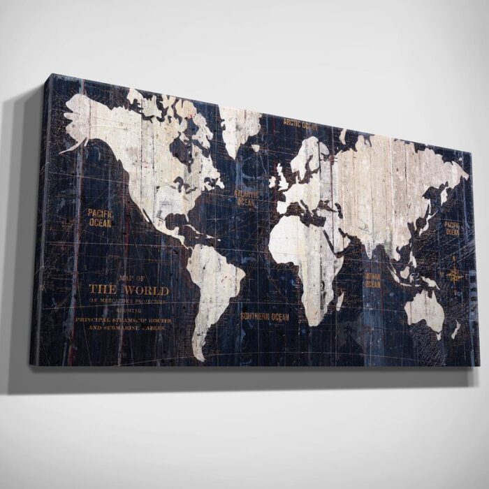 ” Old World Map Blue ” by Avery Tillmom - Chic Decora