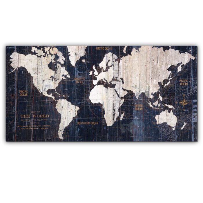 ” Old World Map Blue ” by Avery Tillmom - Chic Decora