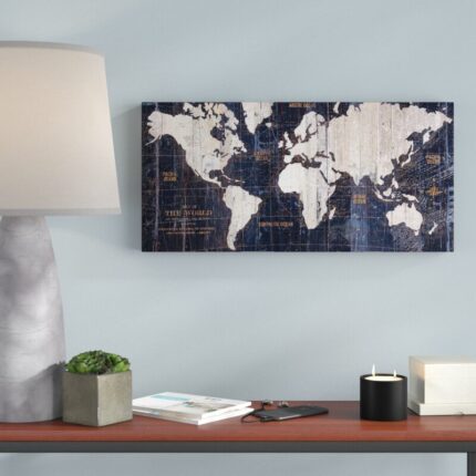 ” Old World Map Blue ” by Avery Tillmom - Chic Decora