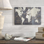 ” Old World Map Blue ” by Wild Apple Portfolio - Chic Decora