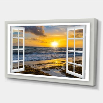 ” Open Window To Bright Yellow Sunset “ - Chic Decora