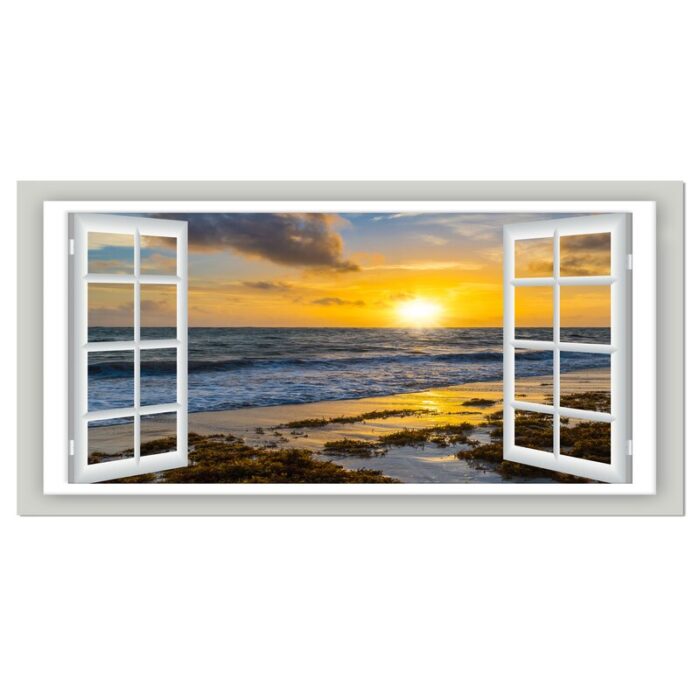 ” Open Window To Bright Yellow Sunset “ - Chic Decora