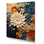 ” Orange Teal Botanical Whirlwind IV “ - Chic Decora