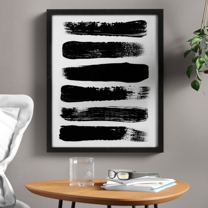 ” Paint Strokes Black And White Abstract “ - Chic Decora