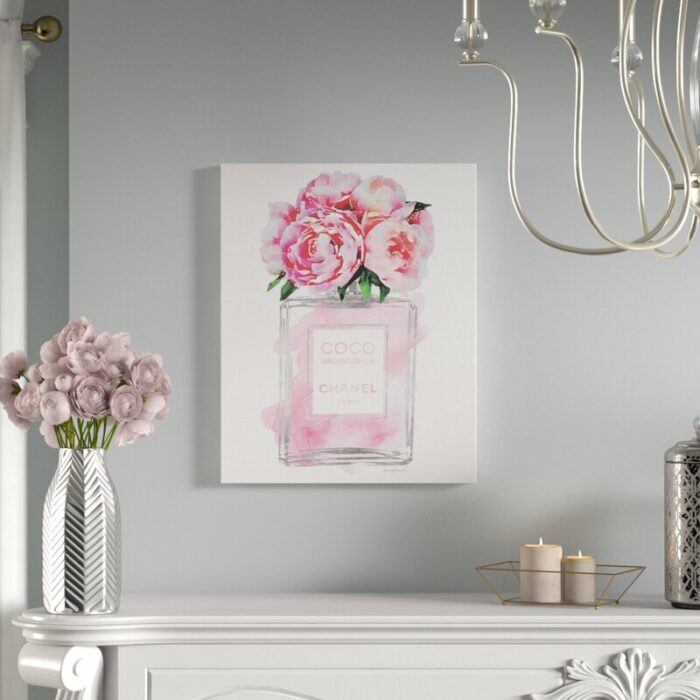 ” Perfume Bottle Flower Peony ” by Amanda Greenwood - Chic Decora