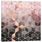 ” Pink And Grey Cubes ” by Elisabeth Fredriksson - Chic Decora