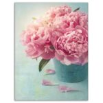 ” Pink Peony Flowers In Vase “ - Chic Decora