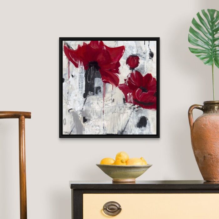 “Poppy Love” Painting Print on Canvas by Pamela K. Beer - Chic Decora