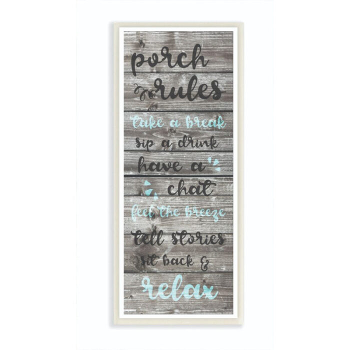 ” Porch Rules Rustic Blue Sit Back And Relax ” by Daphne Polselli - Chic Decora