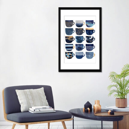 ” Pretty Blue Coffee Cups I ” by Elisabeth Fredriksson - Chic Decora