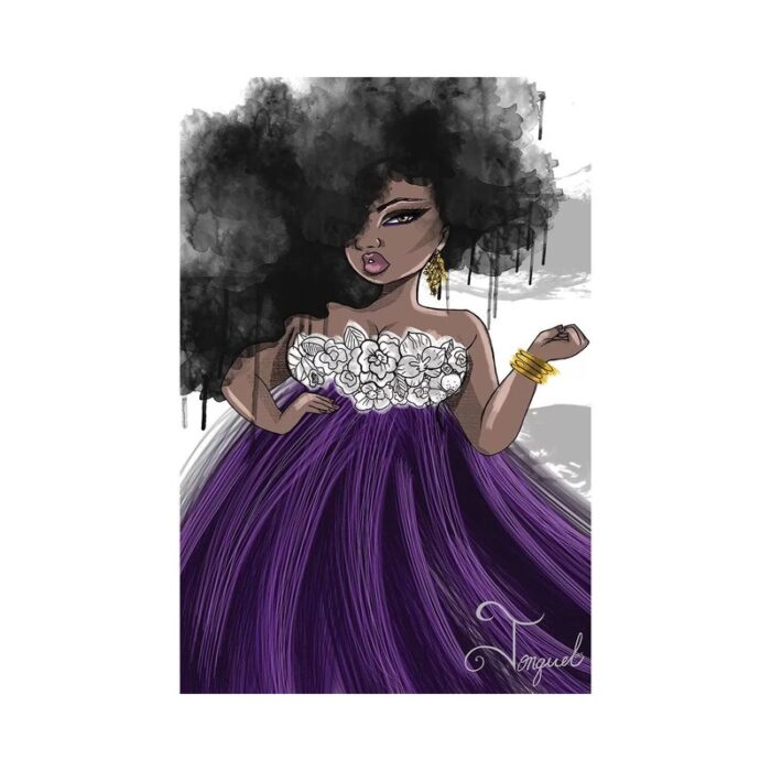 ” Pretty In Purple ” by Jonquel Norwood Painting Print - Chic Decora