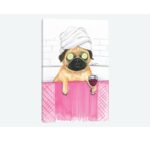 ” Pug Bath ” by Rongrong DeVoe - Chic Decora