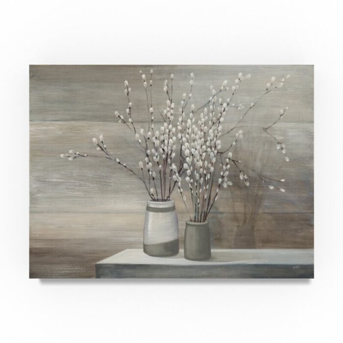 ” Pussy Willow Still Life Gray Pots ” by Julia Purinton - Chic Decora