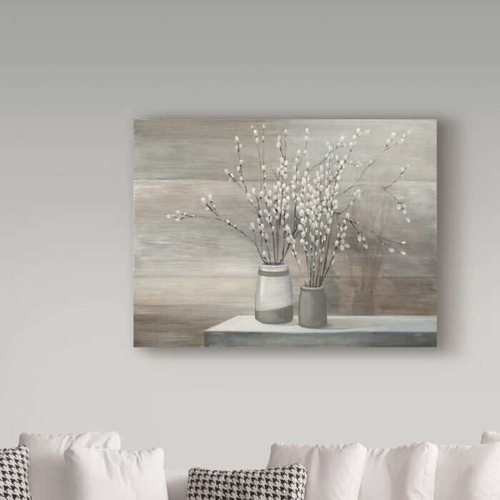 ” Pussy Willow Still Life Gray Pots ” by Julia Purinton - Chic Decora