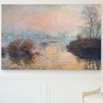 ” Rectangle Sunset On The Seine ” by Claude Monet - Chic Decora