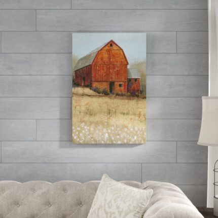 ” Red Barn View I ” by Timothy O’ Toole Painting Print - Chic Decora