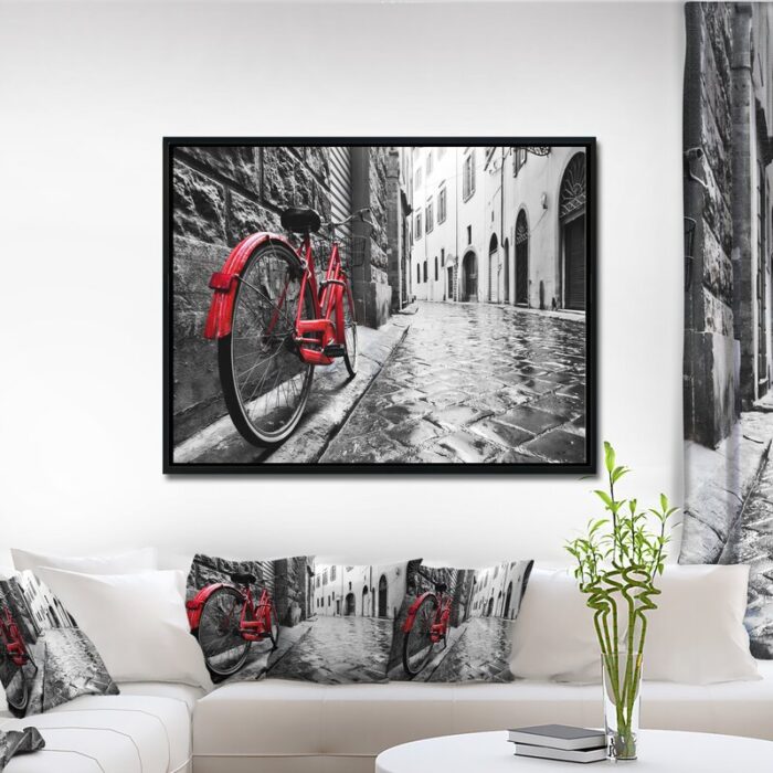 ” Retro Vintage Red Bike “ - Chic Decora