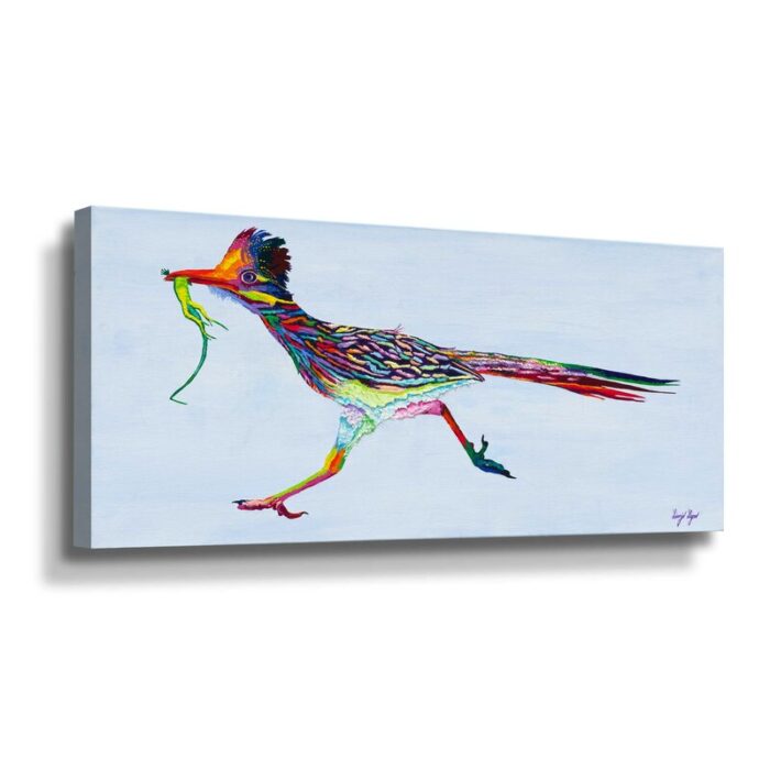 “Road Runner” Canvas Art Print by Linzi Lynn Modern Wildlife Wall Decor - Chic Decora