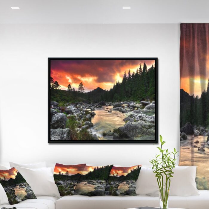 ” Rocky Mountain River At Sunset “ - Chic Decora