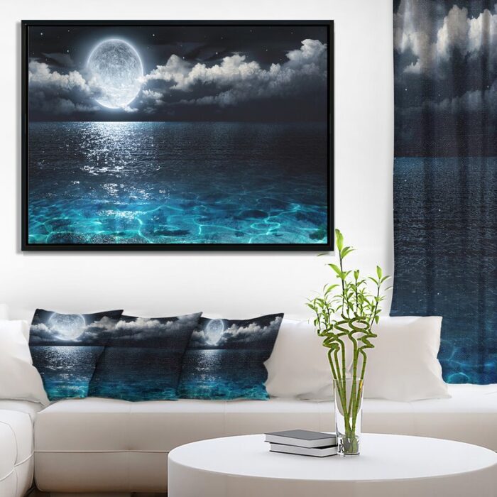 ” Romantic Full Moon Over Sea “ - Chic Decora