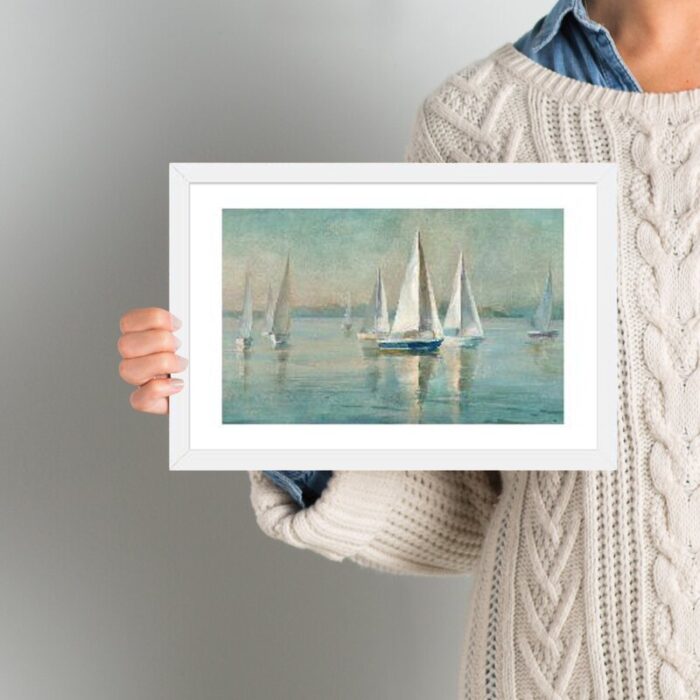 ” Sailboats At Sunrise ” by Danhui Nai - Chic Decora