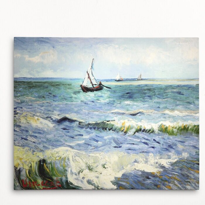 ” Seascape At Saintes Maries ” by Vincent Van Gogh Painting Print - Chic Decora