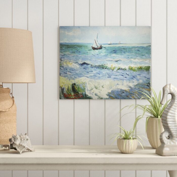 ” Seascape At Saintes Maries ” by Vincent Van Gogh Painting Print - Chic Decora