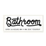 ” Seat Yourself Bathroom Sign Minimal Black White ” by Daphne Polselli - Chic Decora