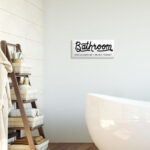 ” Seat Yourself Bathroom Sign Minimal Black White ” by Daphne Polselli - Chic Decora