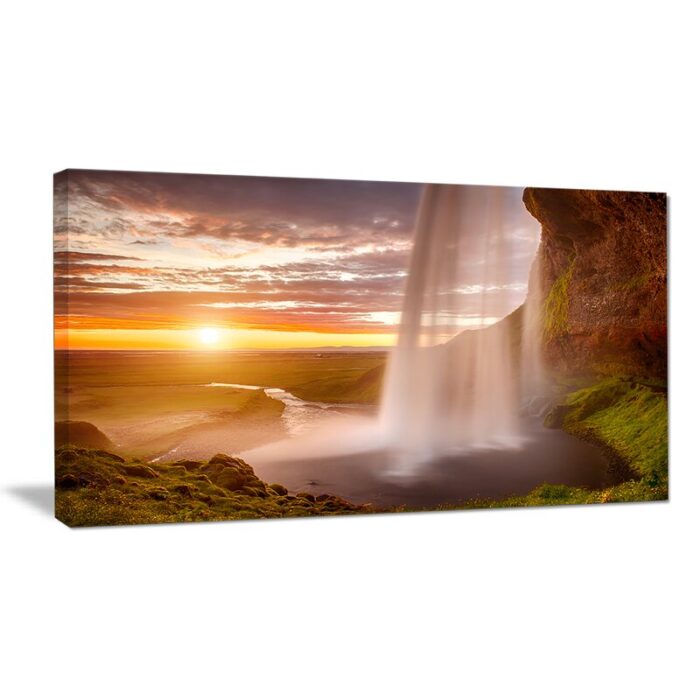 ” Seljalandsfoss Waterfall At Sunset “ - Chic Decora