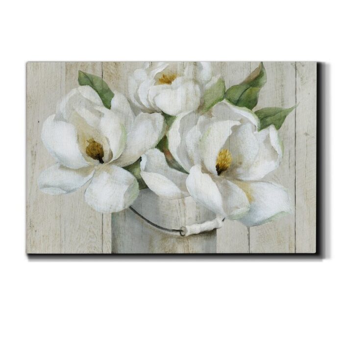 ” Shiplap Magnolias ” Painting Print - Chic Decora