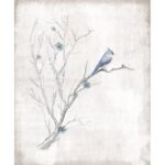 ” Simple Sketched Tree With Blue Bird “ - Chic Decora