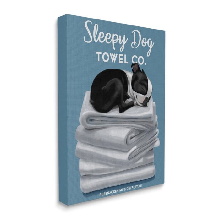 ” Sleepy Dog Towel Co. Adorable Boston Terrier Bathroom “ - Chic Decora