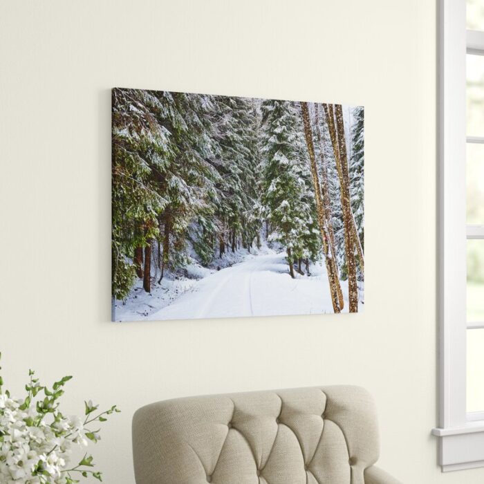 ” Snowy Road In The Forest “ - Chic Decora