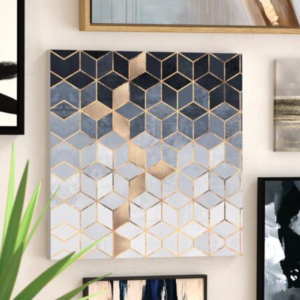 ” Soft Blue Cubes ” by Elisabeth Fredriksson - Chic Decora