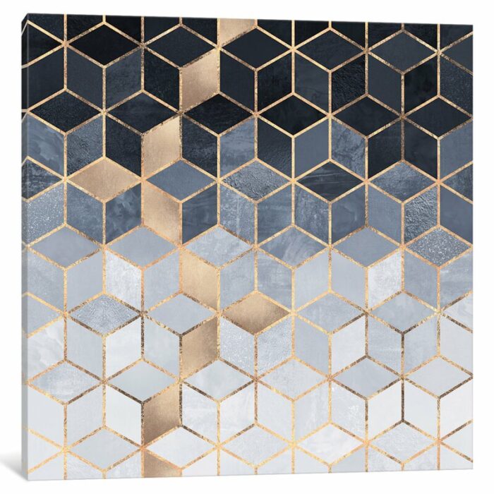 ” Soft Blue Cubes ” by Elisabeth Fredriksson - Chic Decora