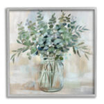 ” Soothing Eucalyptus Flower Herb Arrangement Rustic Jar ” by Nan Painting Print - Chic Decora