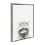 ” Sylvie Raccoon Black And White Portrait Gray ” by Simon Te Tai - Chic Decora