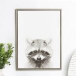 ” Sylvie Raccoon Black And White Portrait Gray ” by Simon Te Tai - Chic Decora