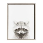 ” Sylvie Raccoon Black And White Portrait Gray ” by Simon Te Tai - Chic Decora