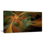 ” Symmetrical Orange Digital Fractal Flower “ - Chic Decora